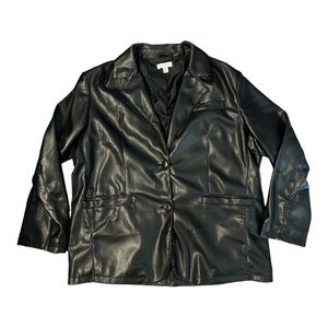 NWOT Topshop Faux Leather Blazer